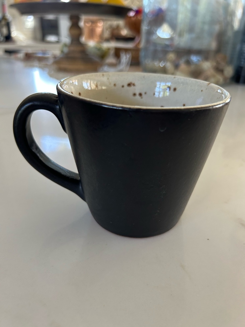 NWOT set of 4 Pottery Barn Black Rustic Coffee Mugs